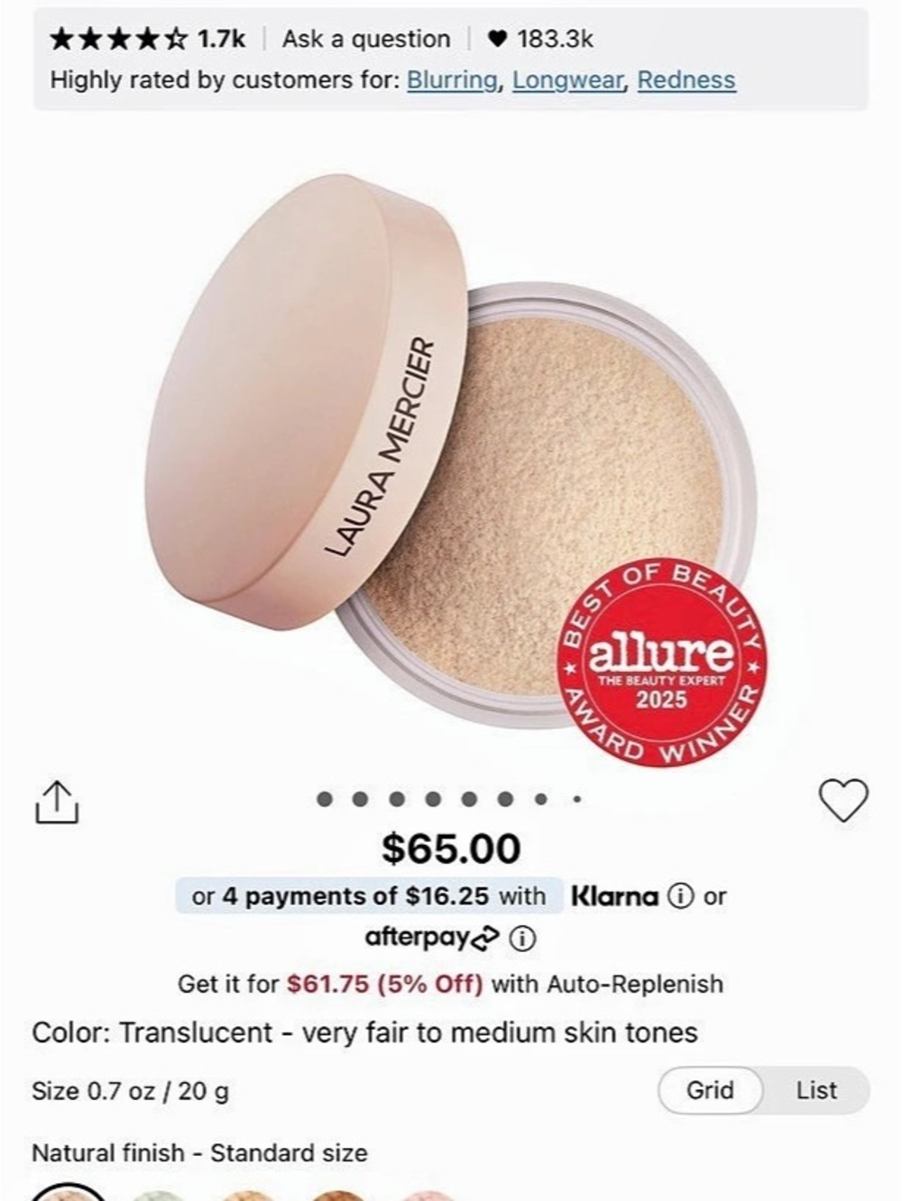 Laura Mercier Translucent Loose Setting Powder